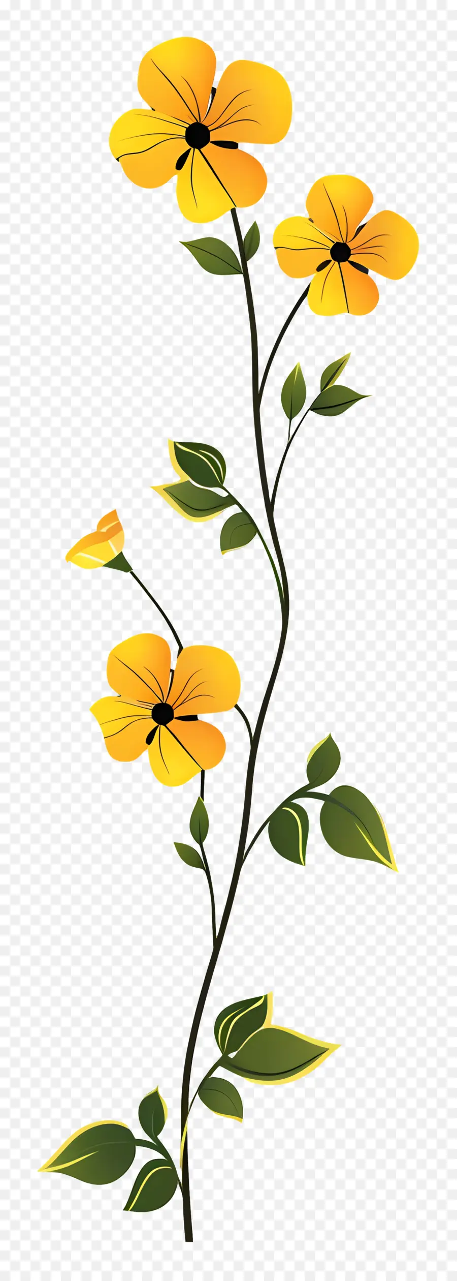 Flores Amarelas，Flores Desabrochando PNG