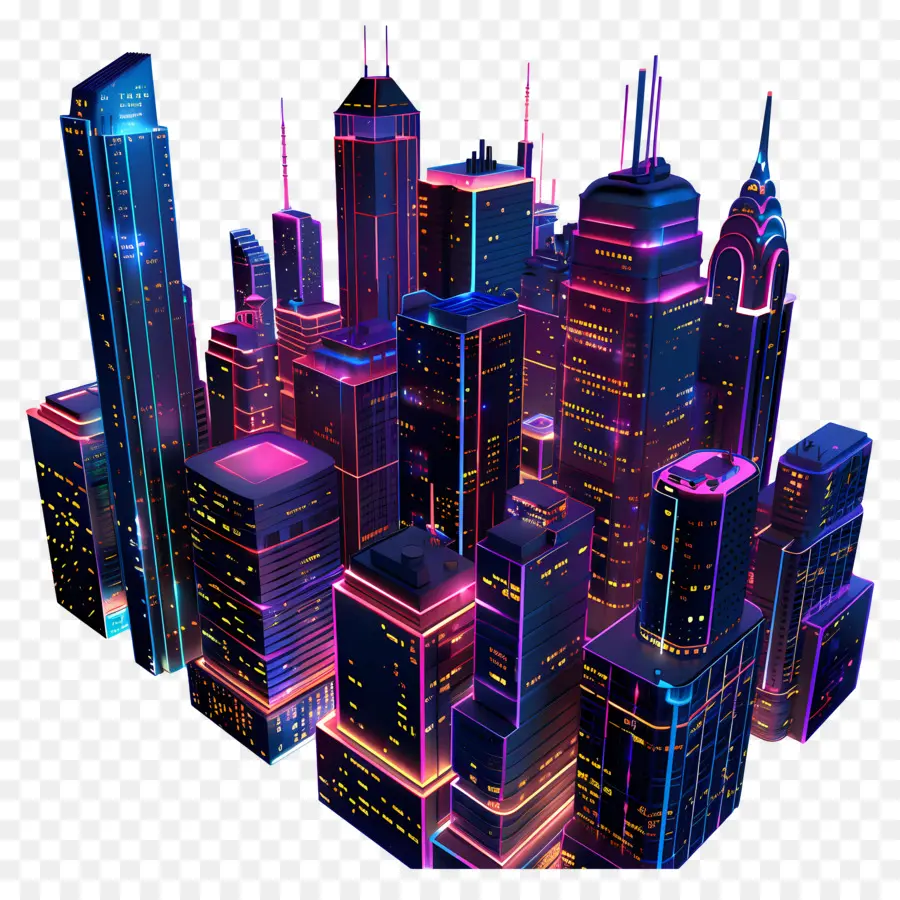 Metropolis Night，Cidade Futurista PNG