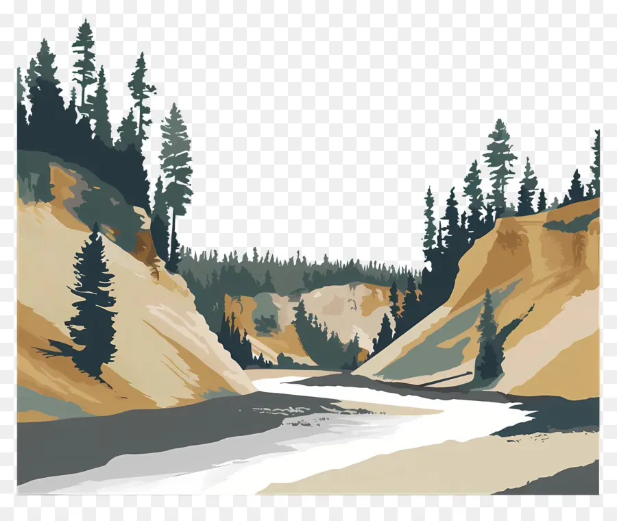 Parque Nacional De Yellowstone，Paisagem PNG