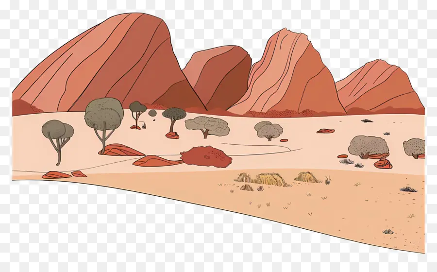 Uluru，Formação Rochosa Vermelha PNG