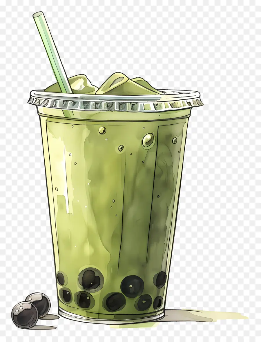 Chá De Bolha Matcha，Chá Verde Bolha PNG