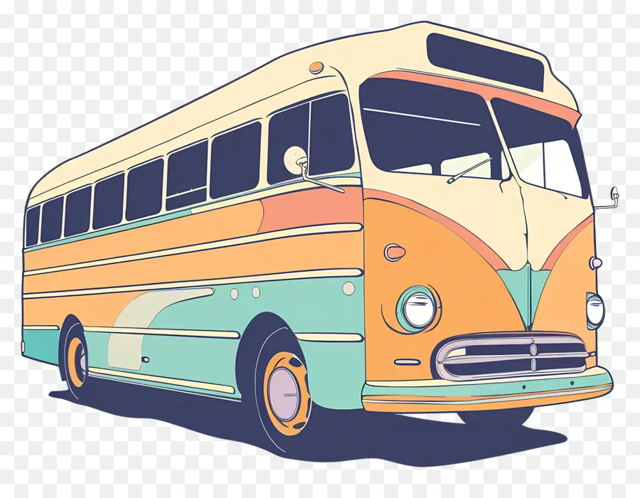 ônibus，Van Colorida PNG