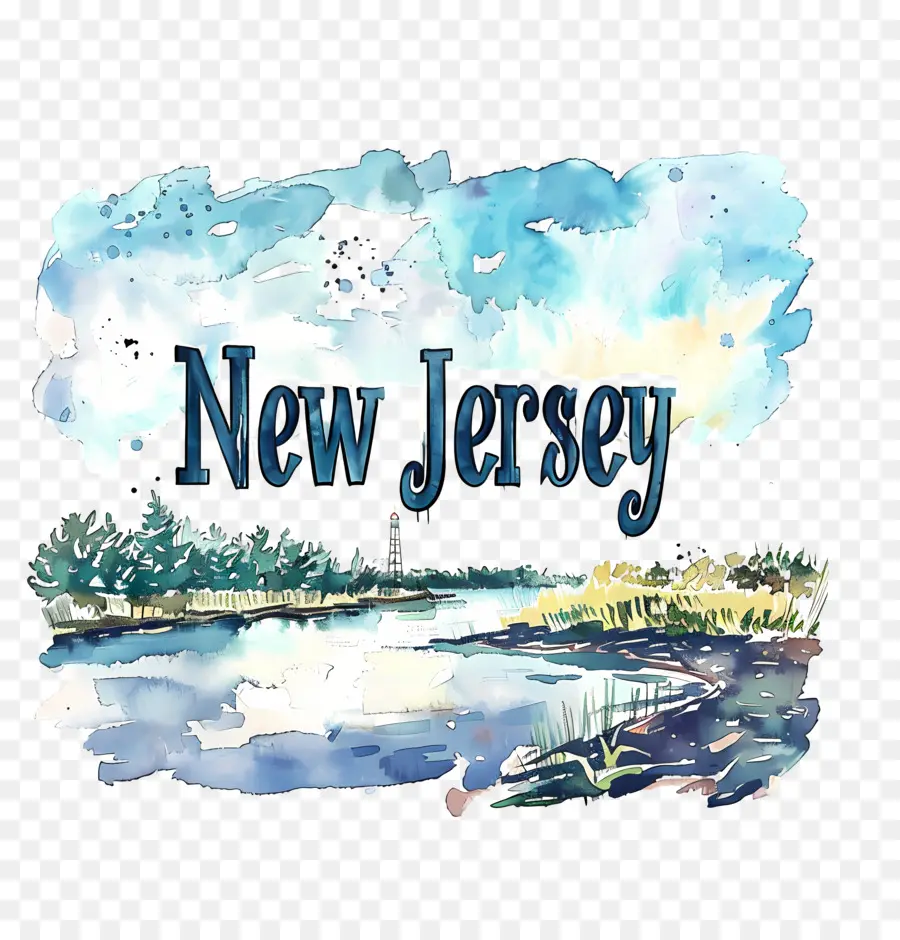 Nova Jersey，Pintura Em Aquarela PNG