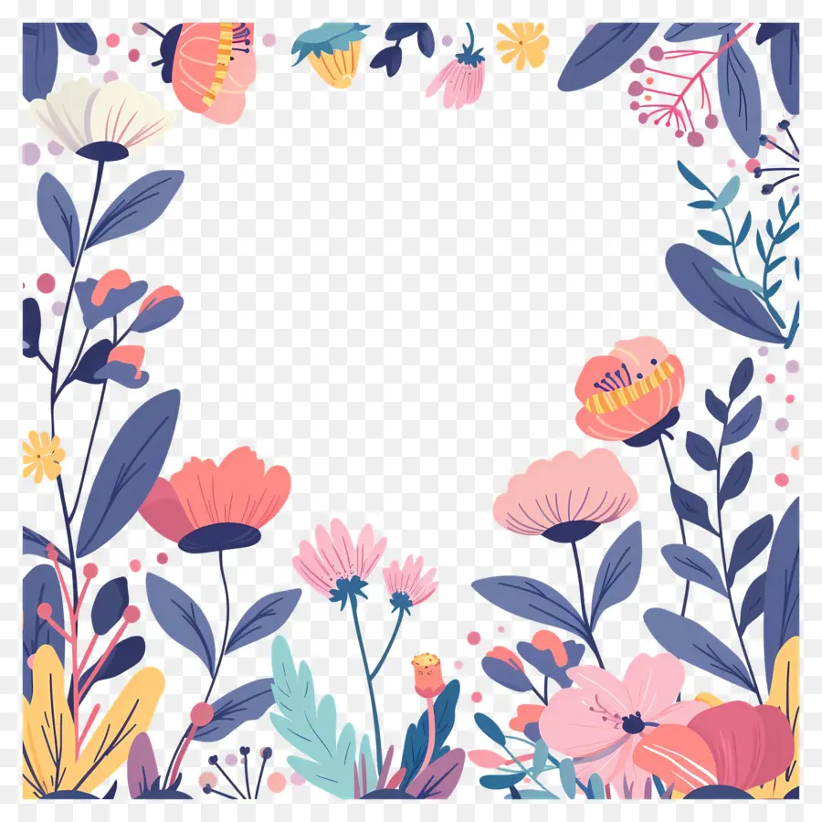 Flower Frame，Design Floral PNG