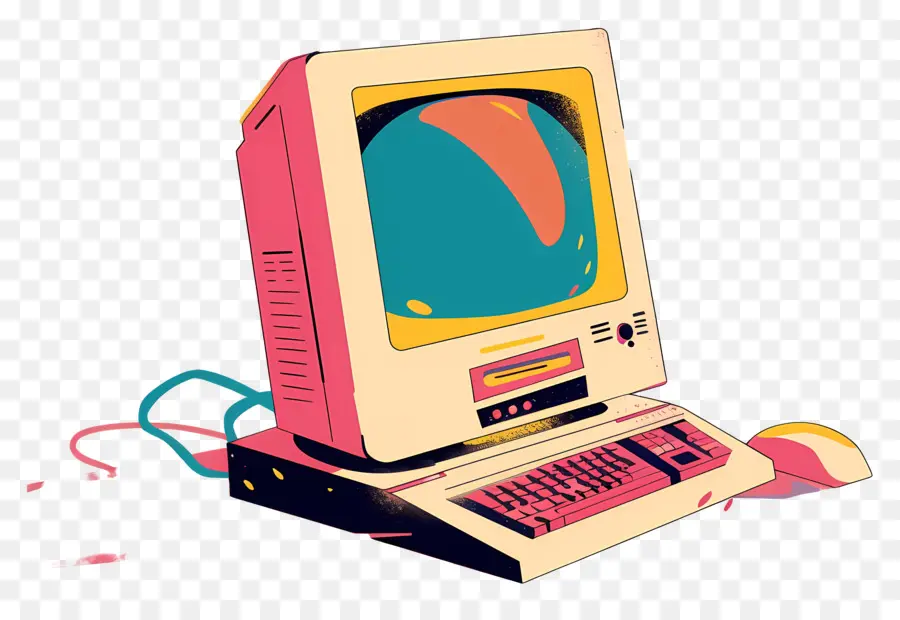 Computador，Vintage Computador PNG