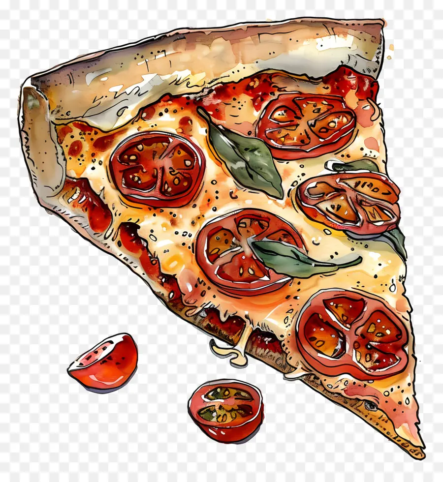 Fatia De Pizza，Tomate PNG