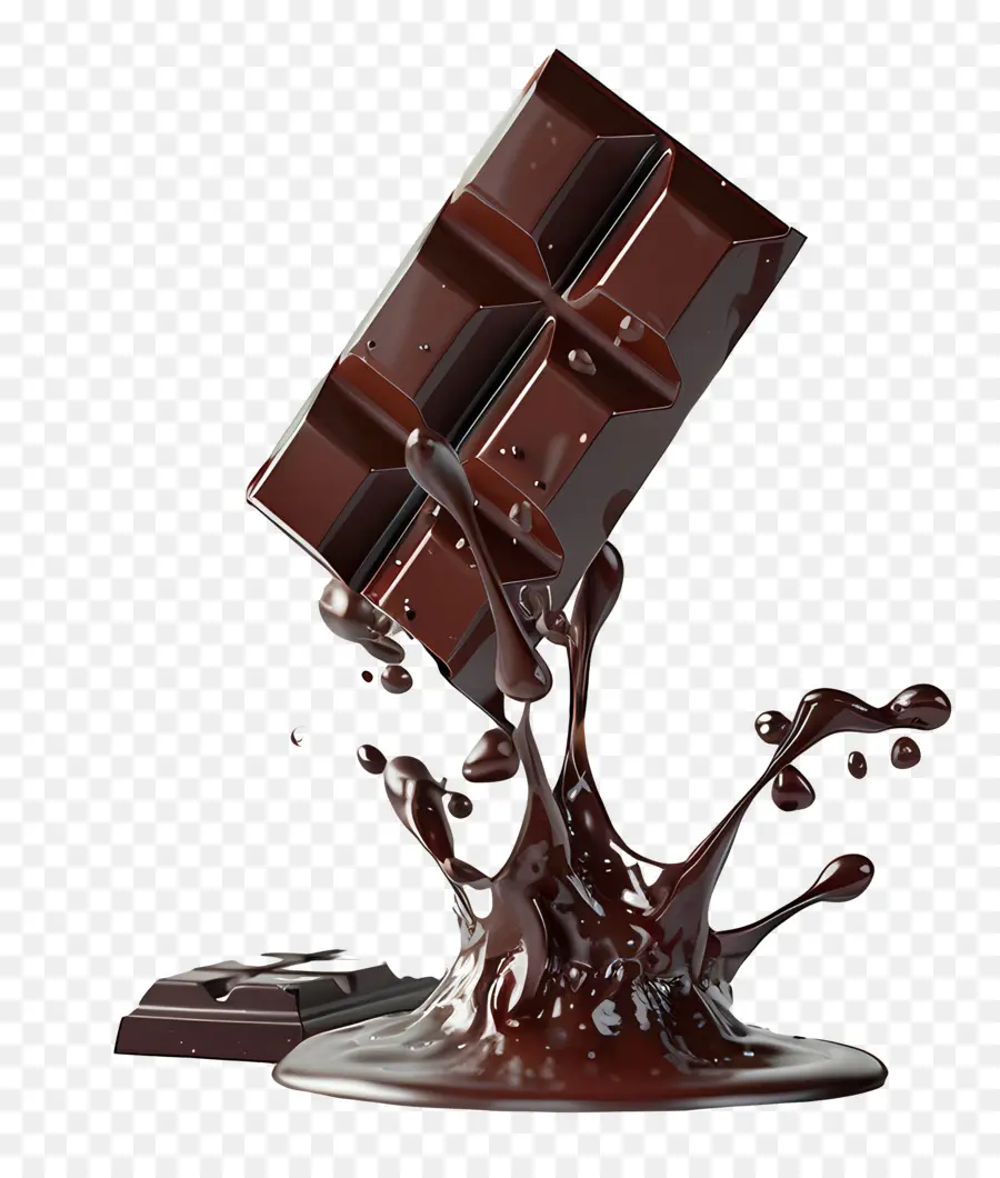 Chocolate Caindo，Barra De Chocolate PNG