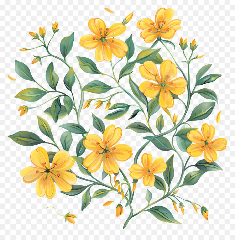 Flores Amarelas，Arranjo PNG