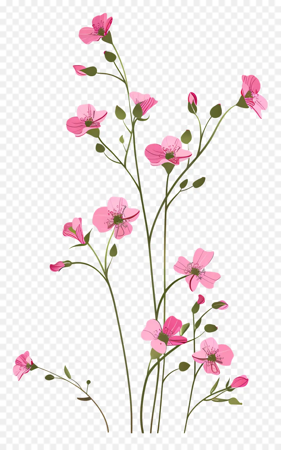 Flores Cor De Rosa，Pequeno Vaso PNG