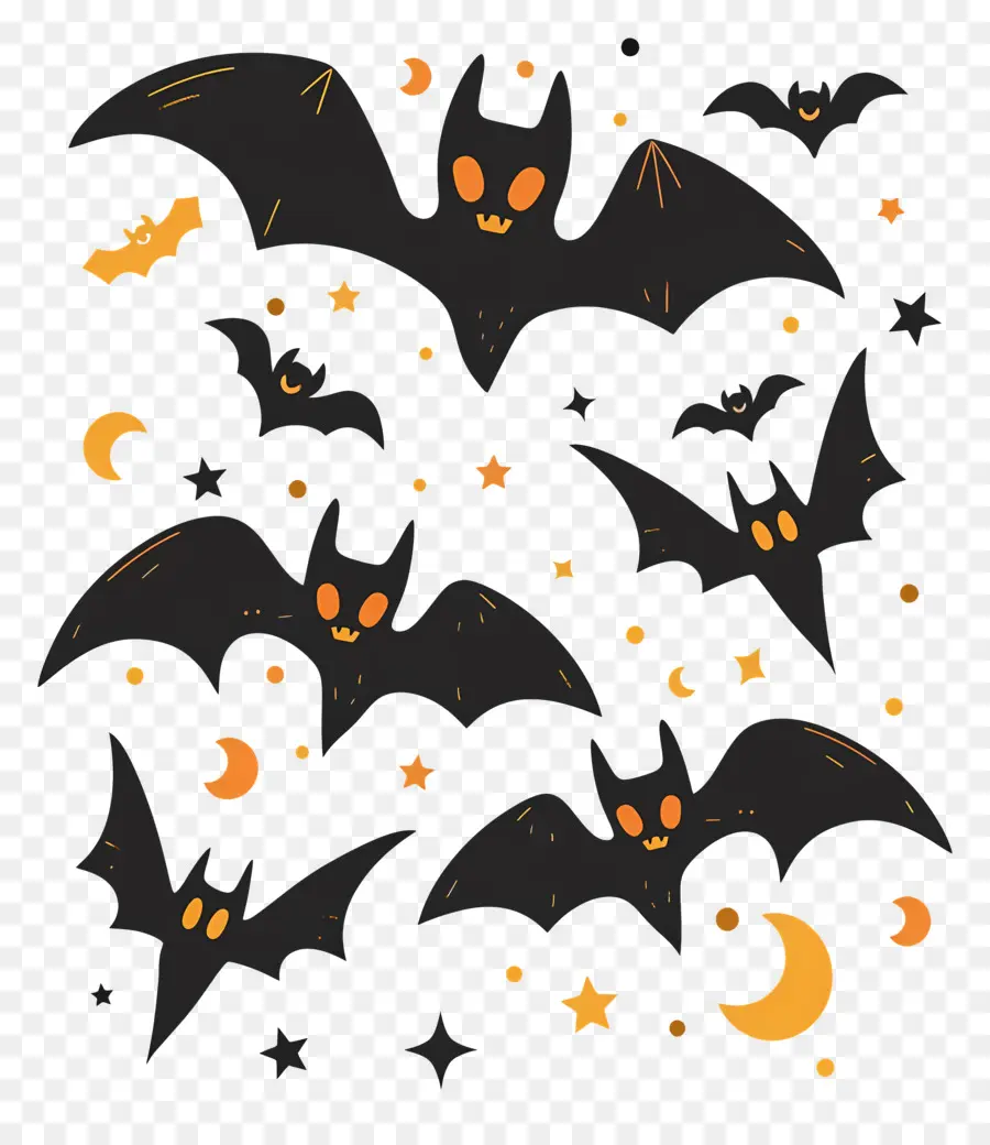 Halloween Morcegos，Morcegos PNG