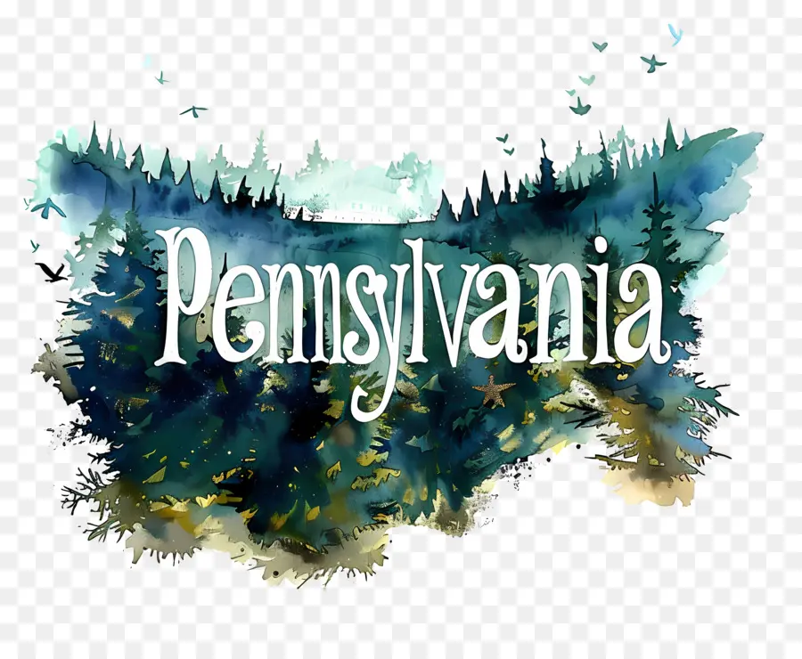 Pensilvânia，Pintura Em Aquarela PNG