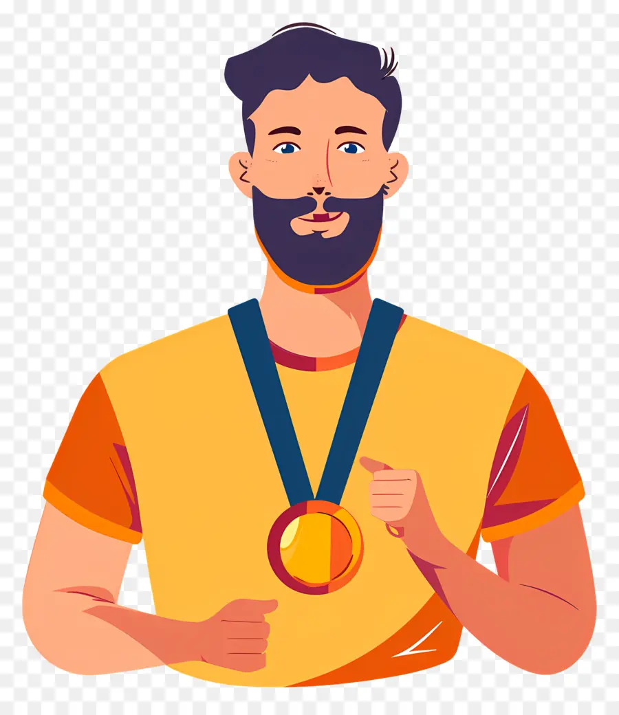 Medalha，Homem Com Medalha PNG