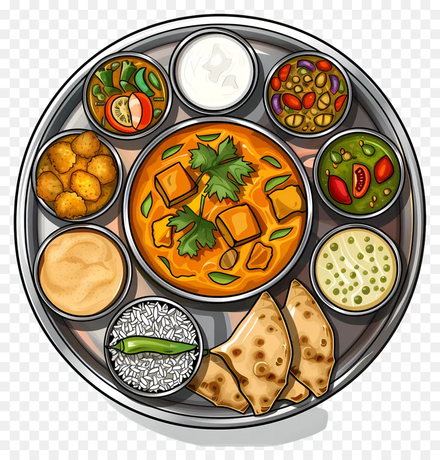 Thali Indiano，Thali PNG