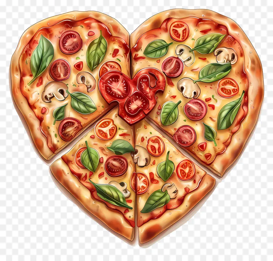 Pizza Em Forma De Coração，Pizza Em Forma De Coração PNG