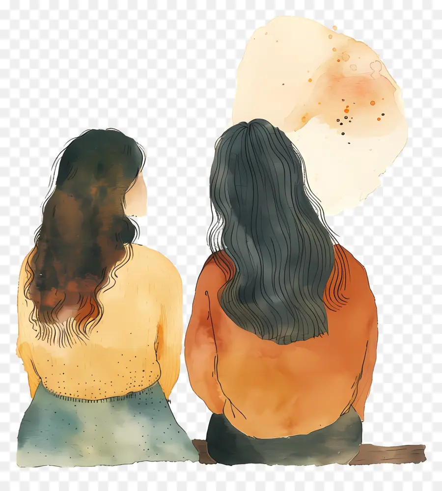 Amizade，Pintura Em Aquarela PNG