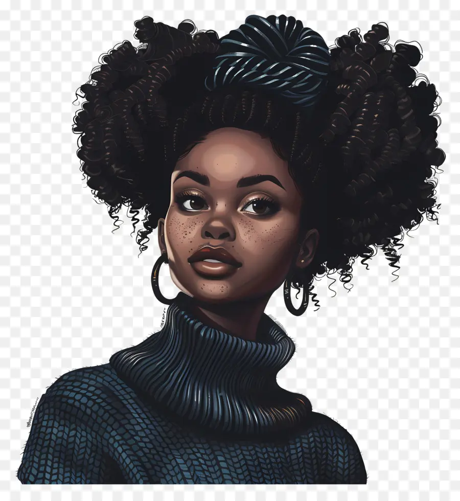 Mulher Negra，Retrato De Mulher PNG