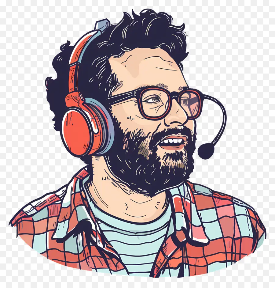 Podcaster，Homem PNG