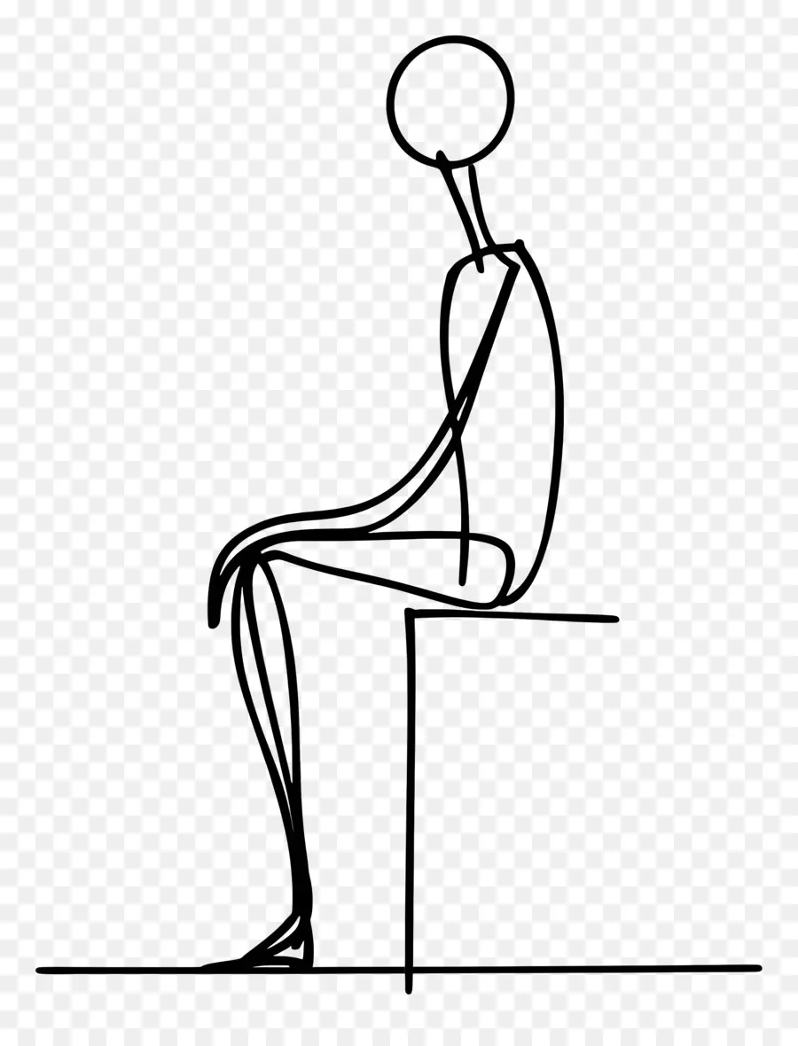 Stick Figure Sentado，Boneco Palito PNG