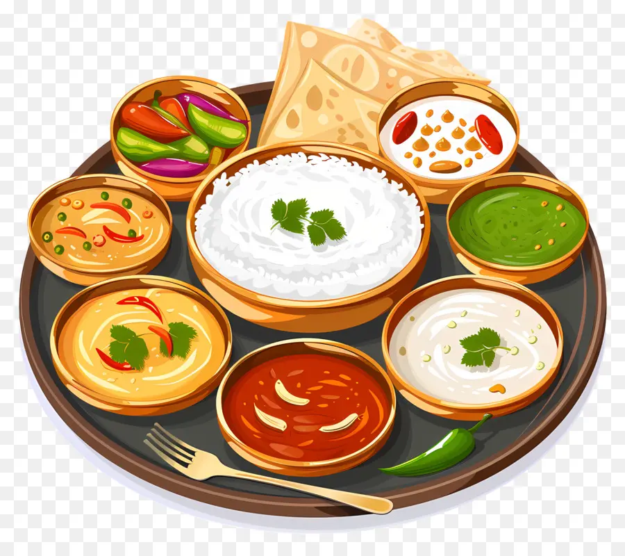 Thali Indiano，Thali PNG