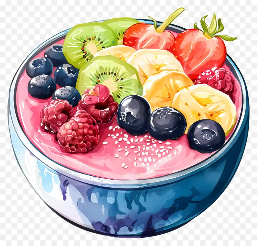 Tigela De Smoothie，Iogurte De Frutas Vermelhas PNG