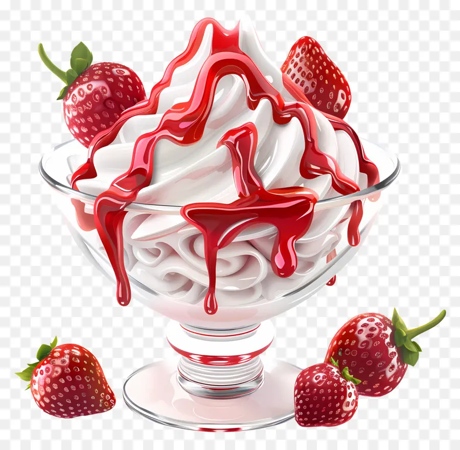 Sundae De Morango，Sundae PNG