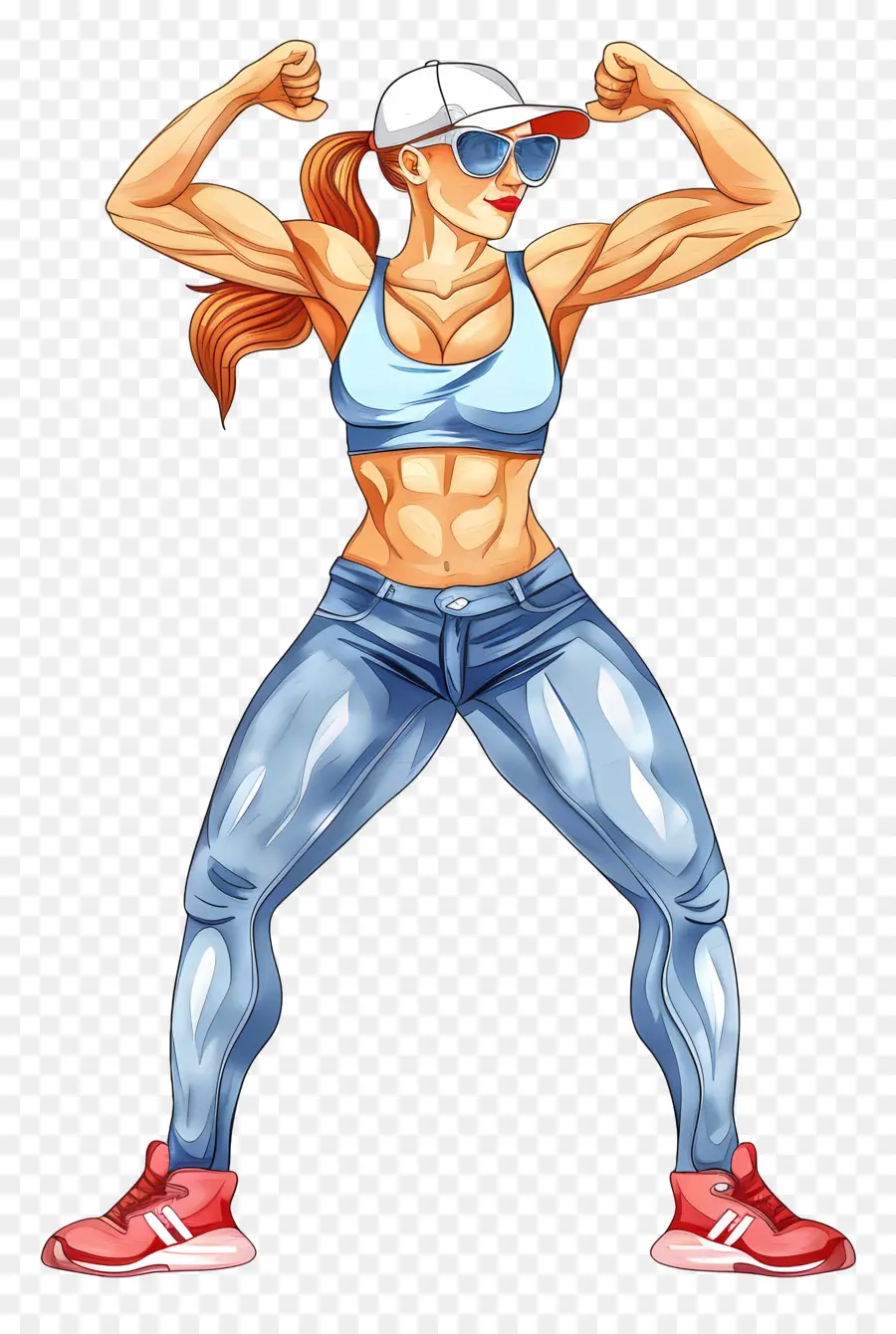 Mulher Fitness，Mulher Musculosa PNG