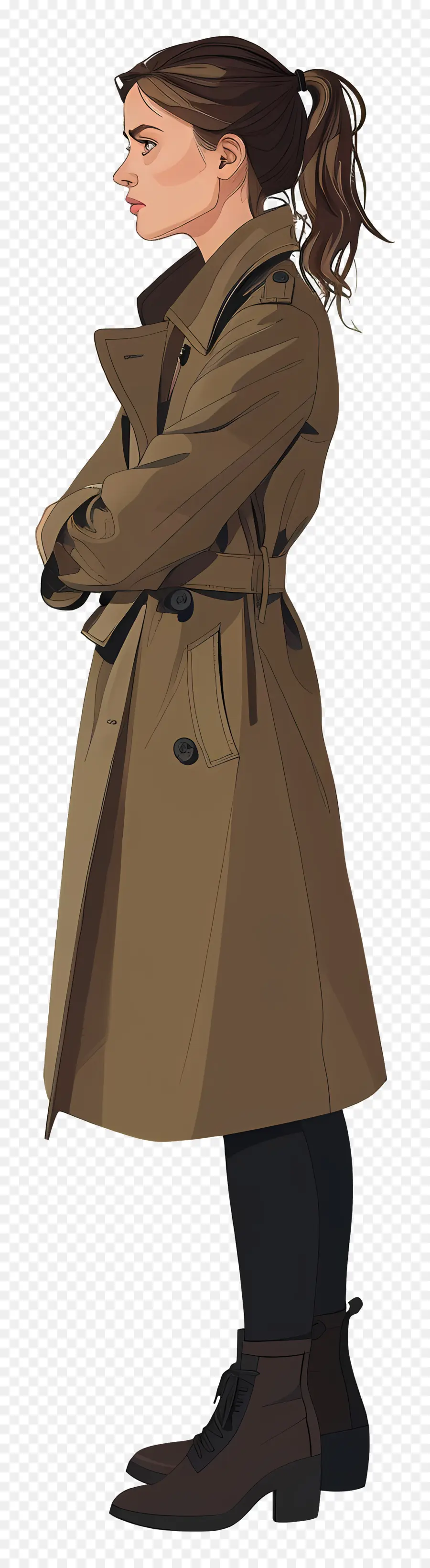 Mulher De Casaco，Mulher De Trench Coat PNG