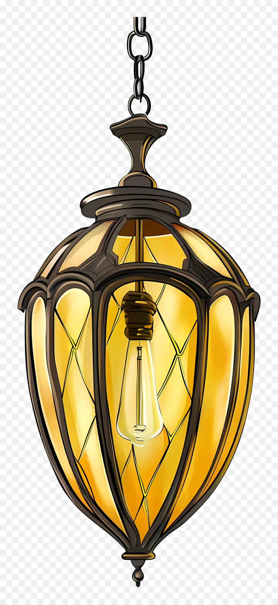 Hanging Lamp，Lustre De Vitral PNG