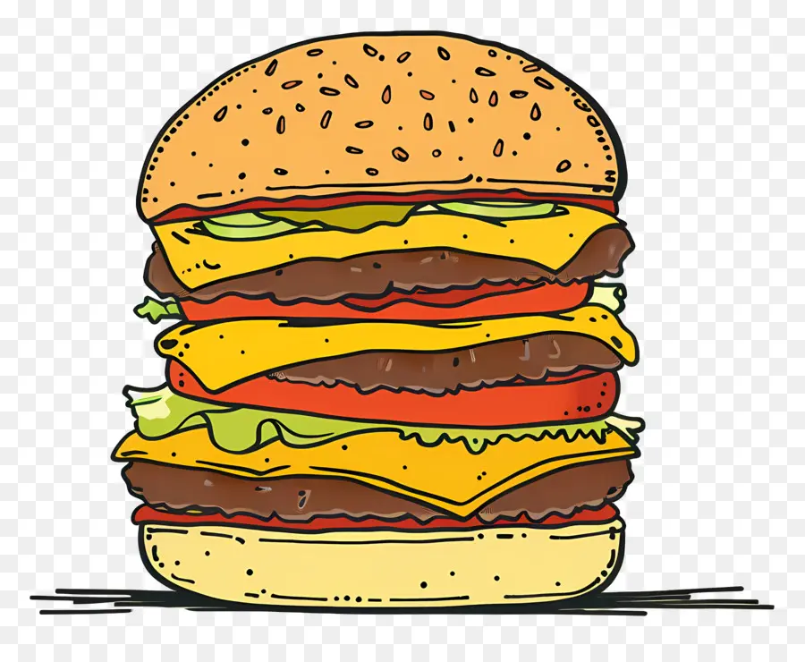 Cheeseburger Duplo，Hambúrguer PNG