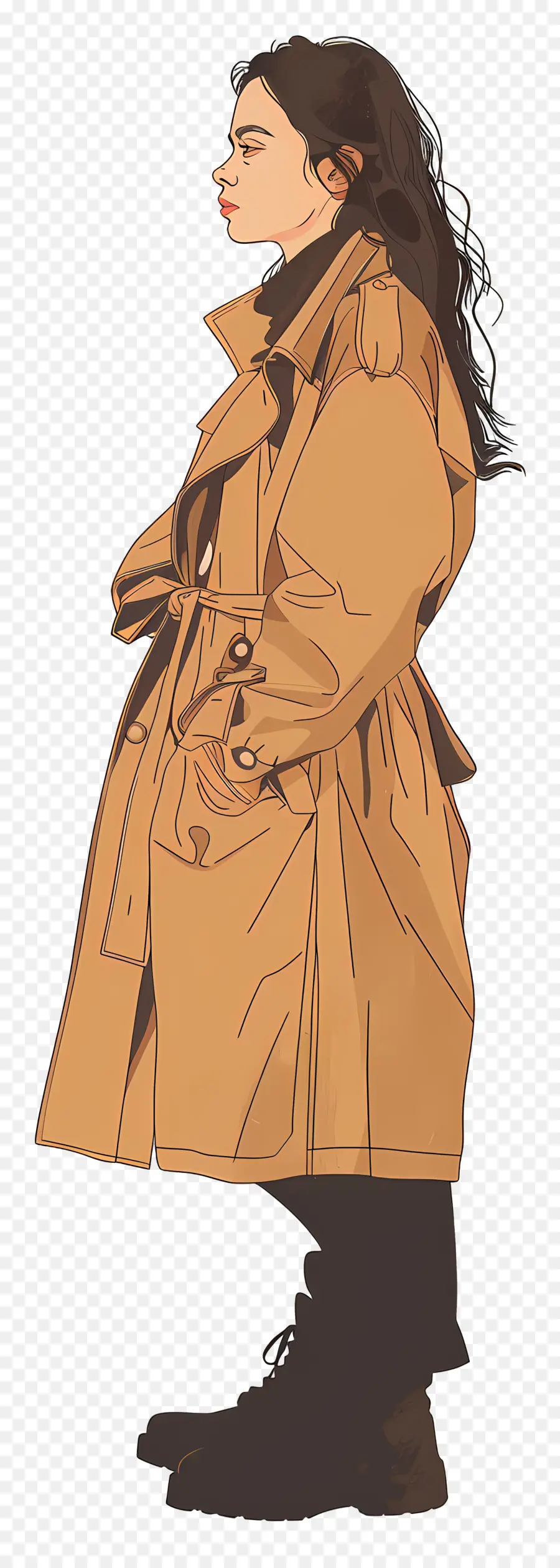 Mulher De Casaco，Mulher De Trench Coat PNG