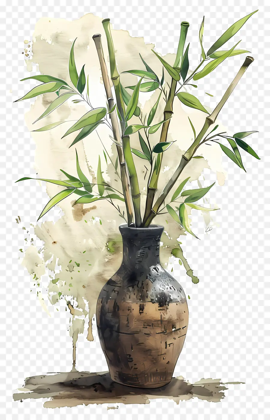 Bambu Em Vaso，Bambu Pintura PNG