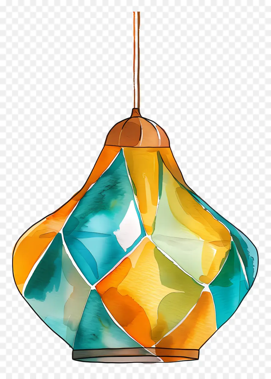 Hanging Lamp，Lâmpada De Vitral PNG