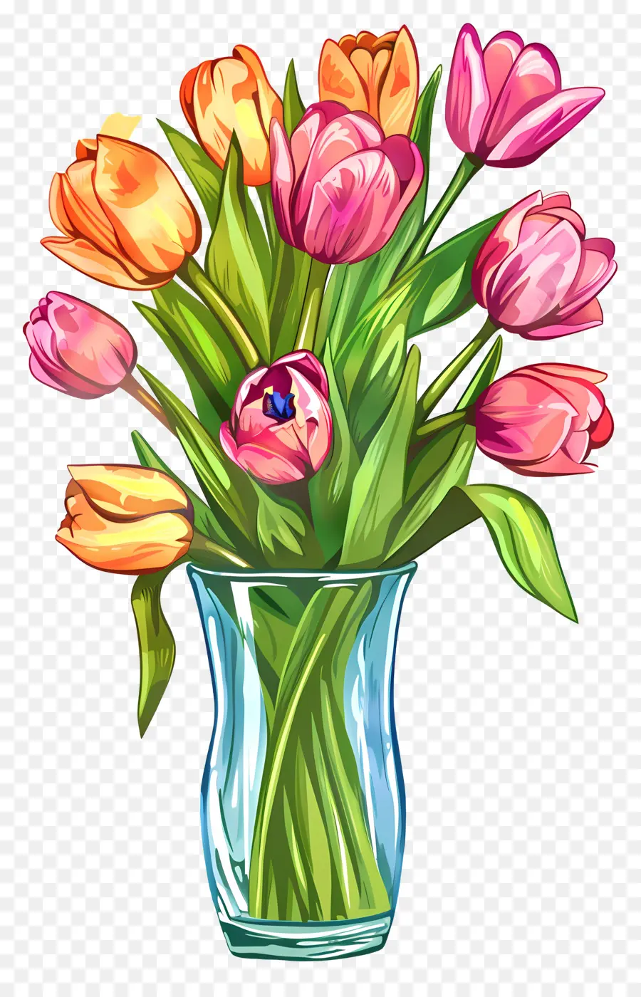 Tulipas Em Vaso，Tulipas Rosa PNG