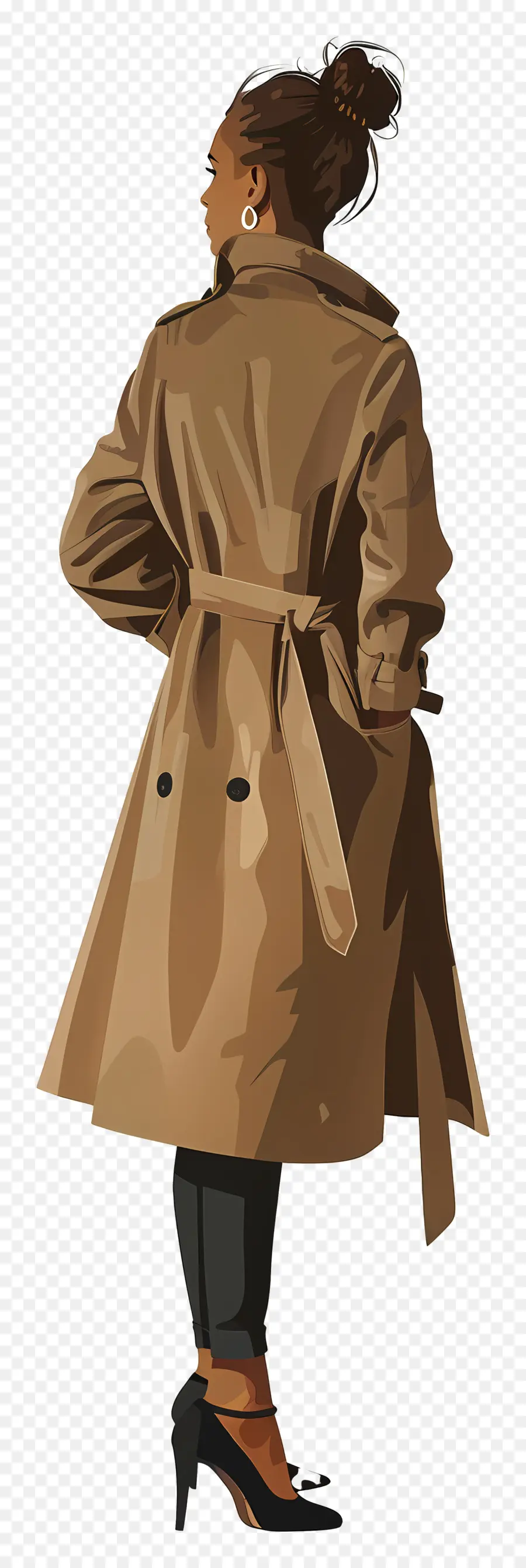 Mulher No Casaco，Trench Coat PNG