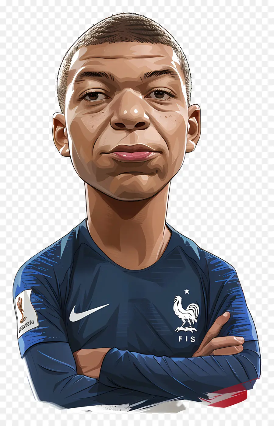 Kylian Mbappé，Cartoon Retrato PNG