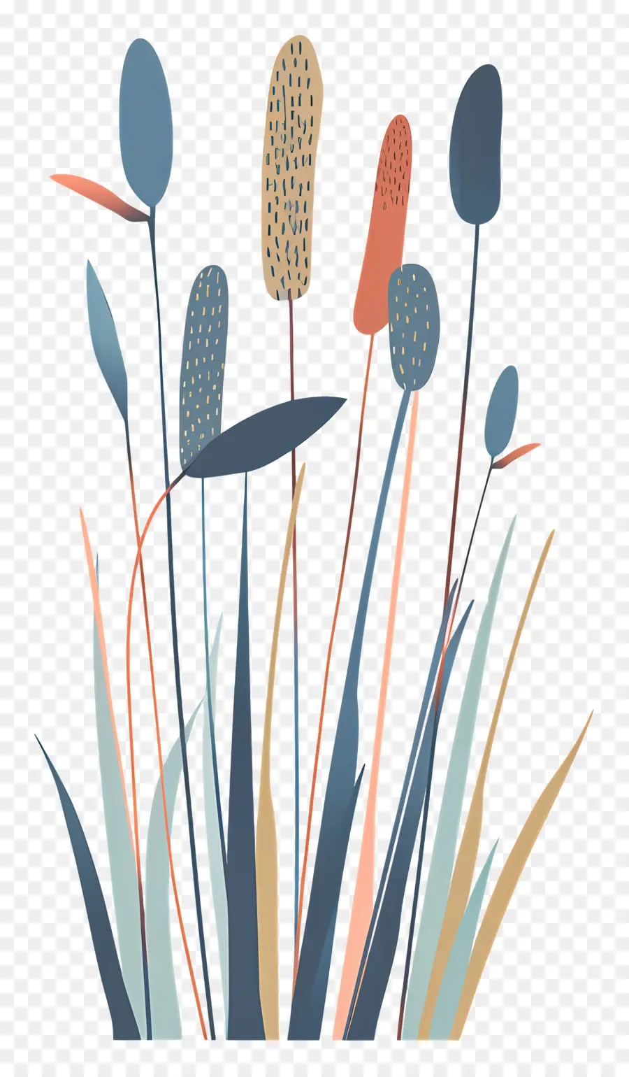 Juncos，Plantas Abstratas Coloridas PNG