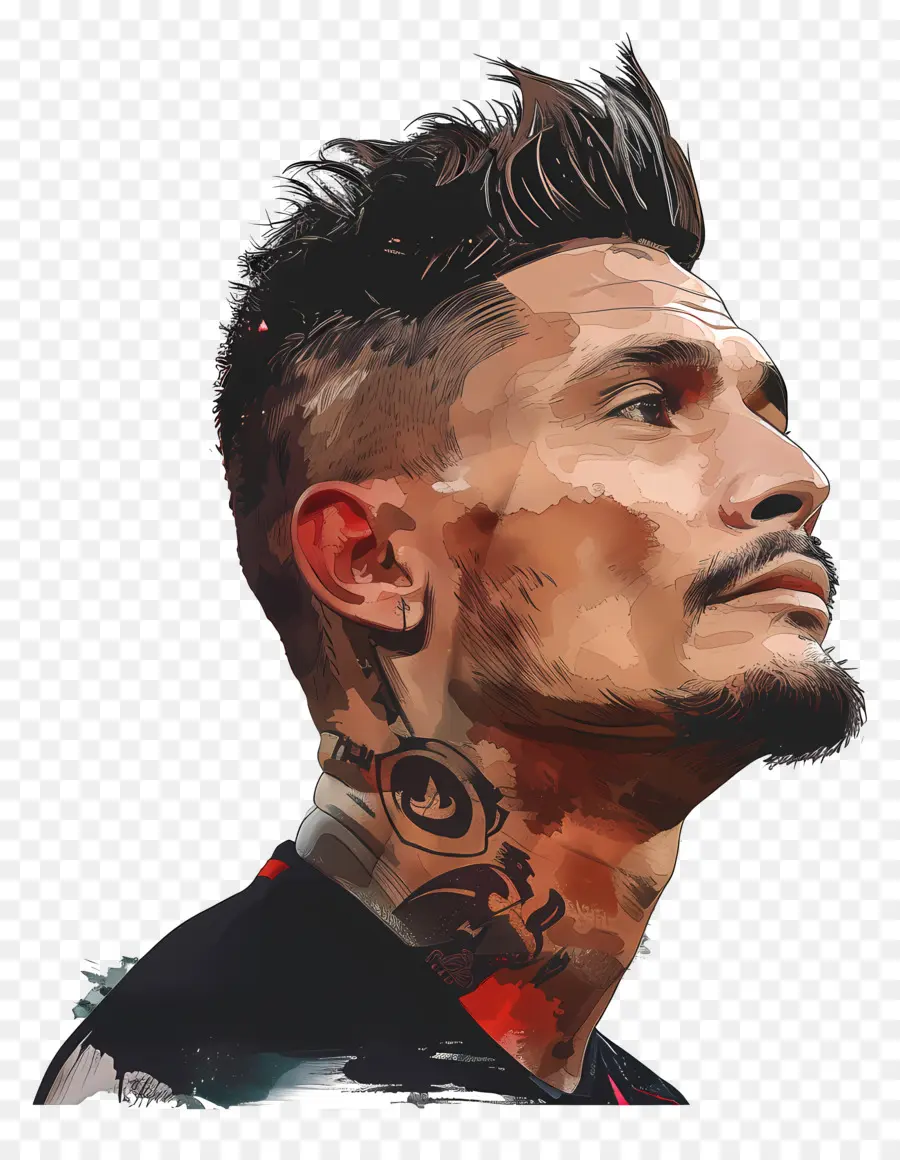 Paolo Guerrero，Pintura Digital PNG