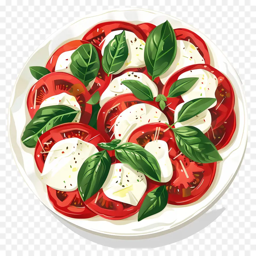 Salada Caprese，Mozzarella De Manjericão De Tomate PNG
