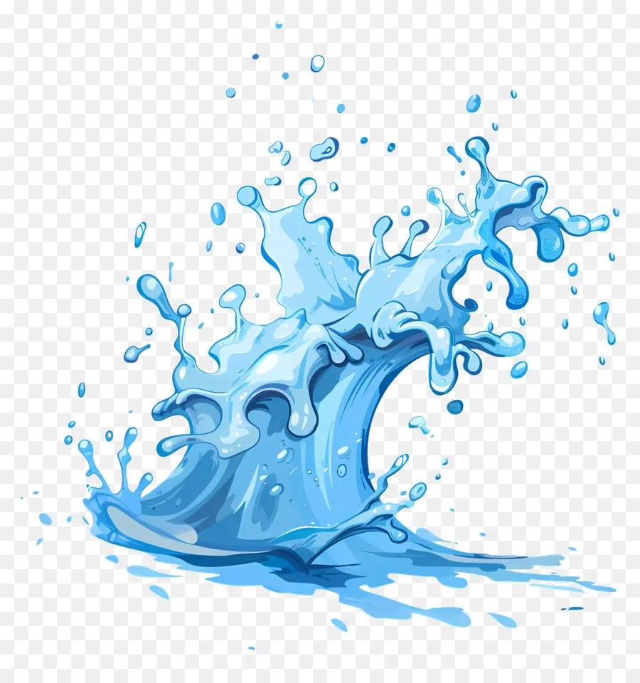 O Esguicho De água，água Azul PNG
