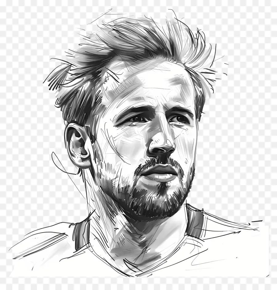 Harry Kane，Desenho A Preto E Branco PNG