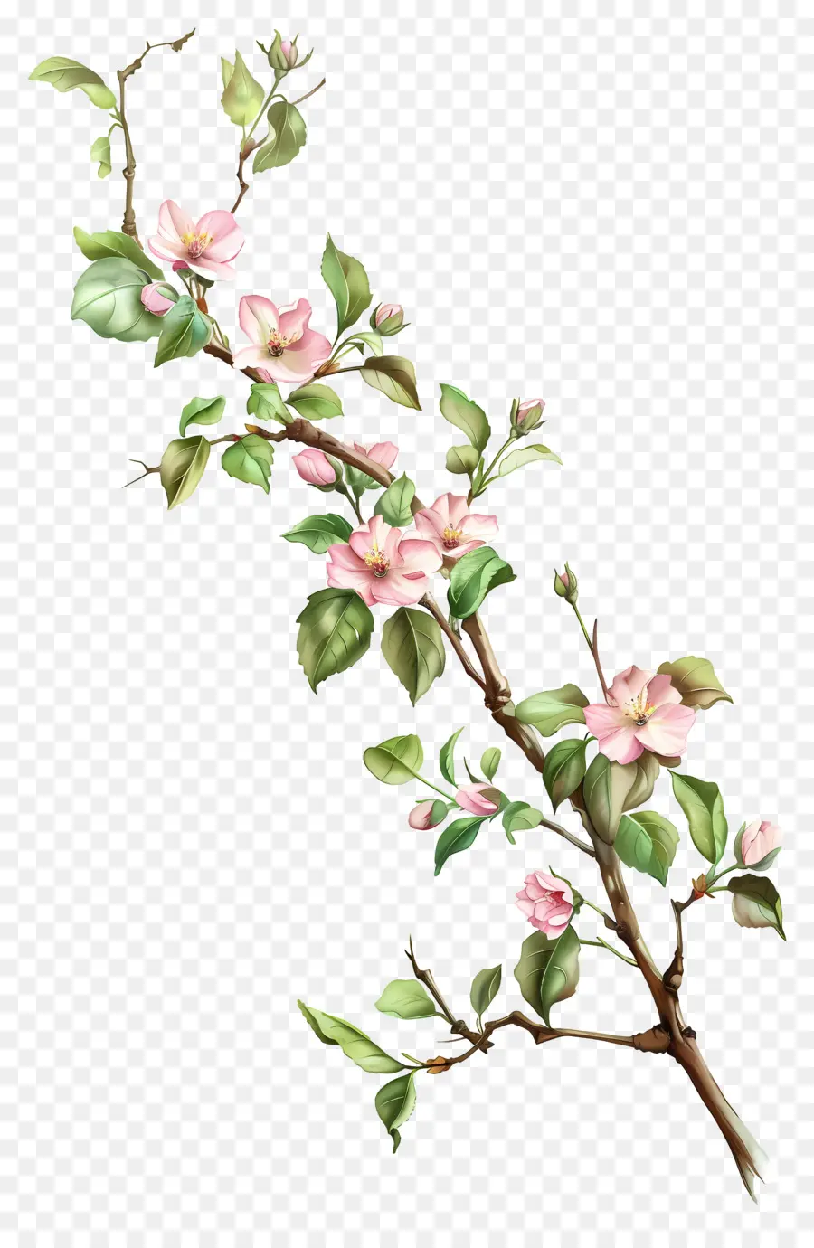 Flores Cor De Rosa，Apple Tree Blossoms PNG