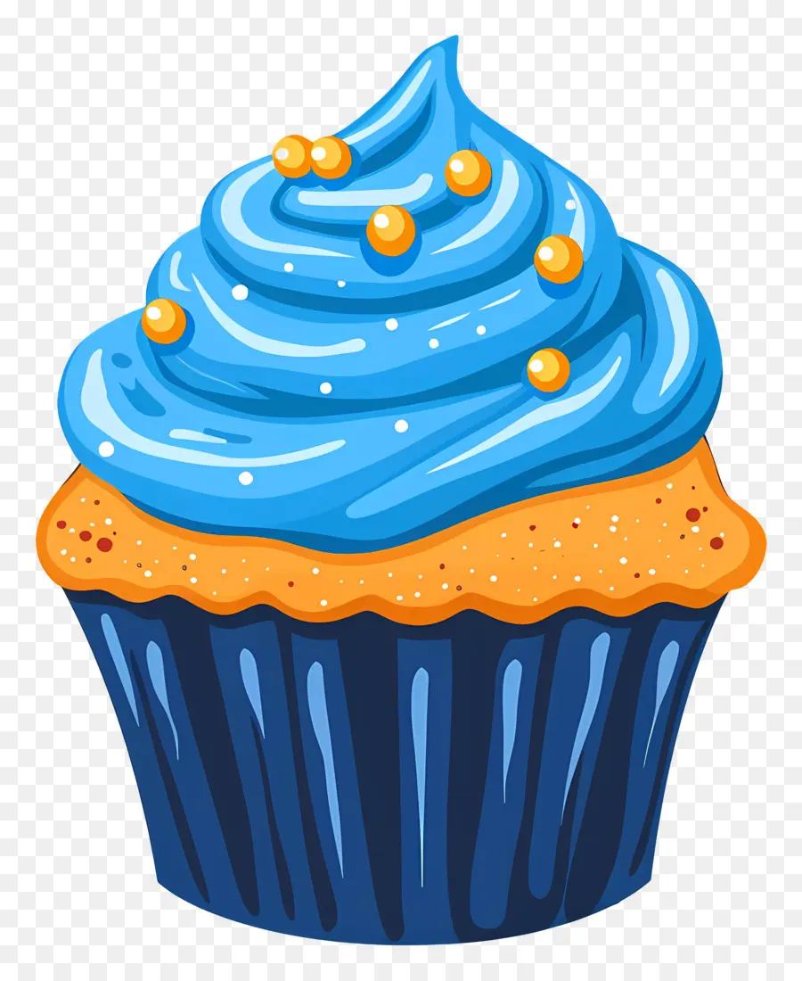 Cupcake，Gelo Azul PNG