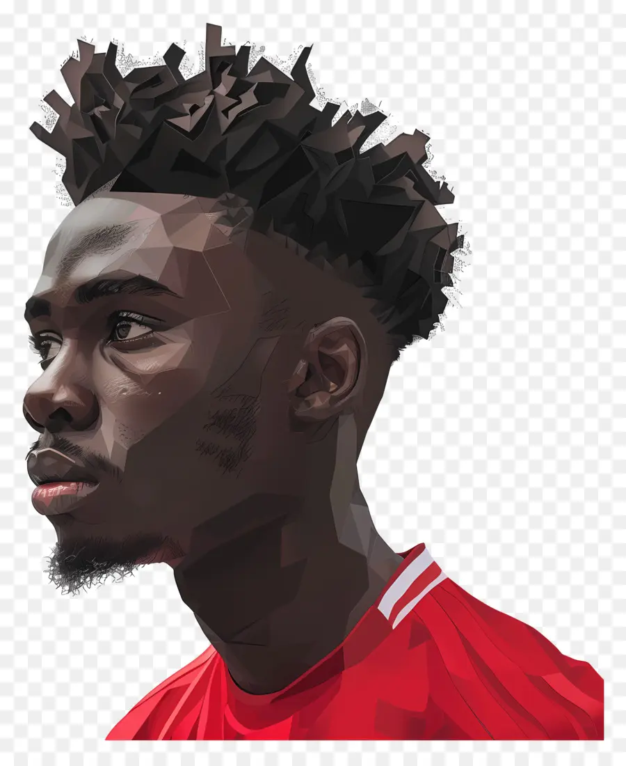 Alphonso Davies，Penteado Afro PNG