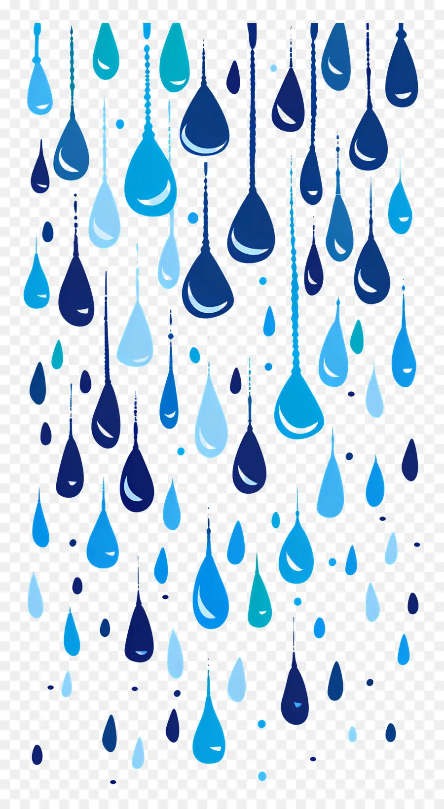 Chuva，Drops Azul PNG