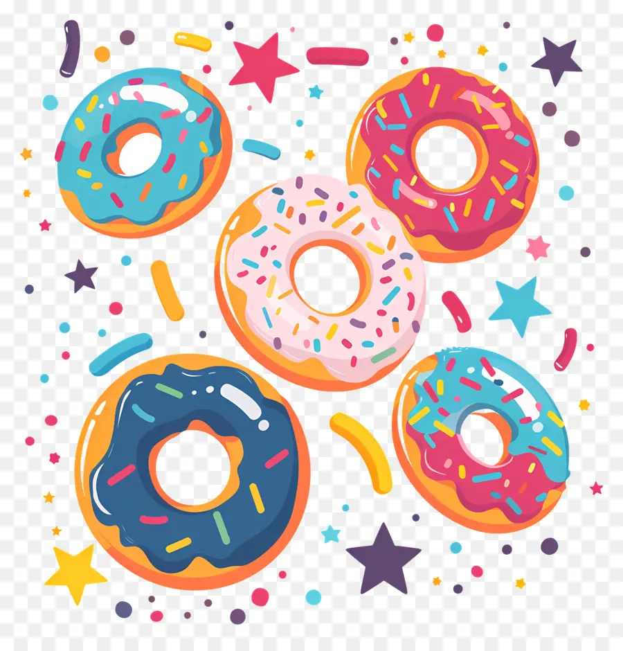 Donuts E Estrelas，Donuts PNG