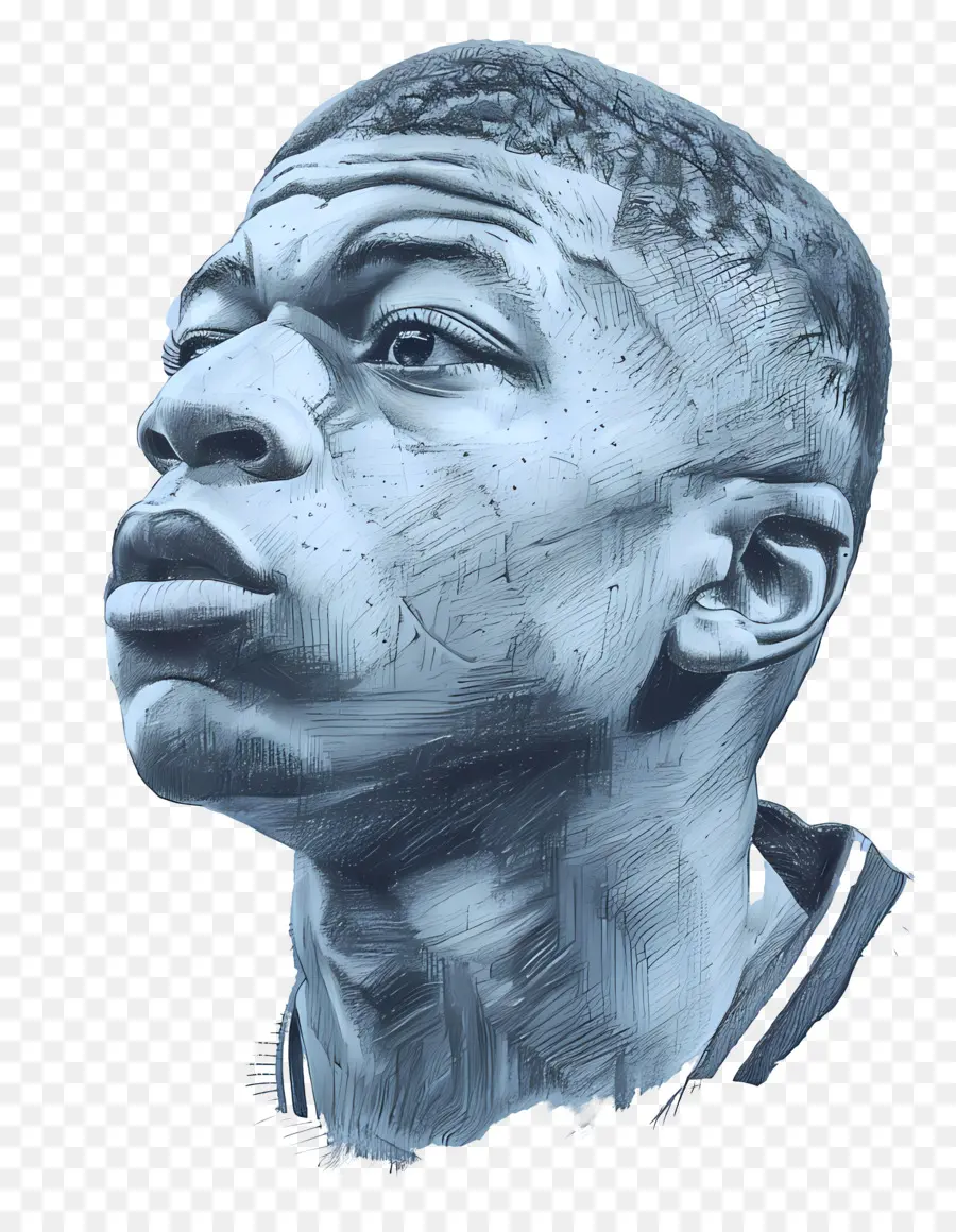 Kylian Mbappé，Retrato De Desenho PNG