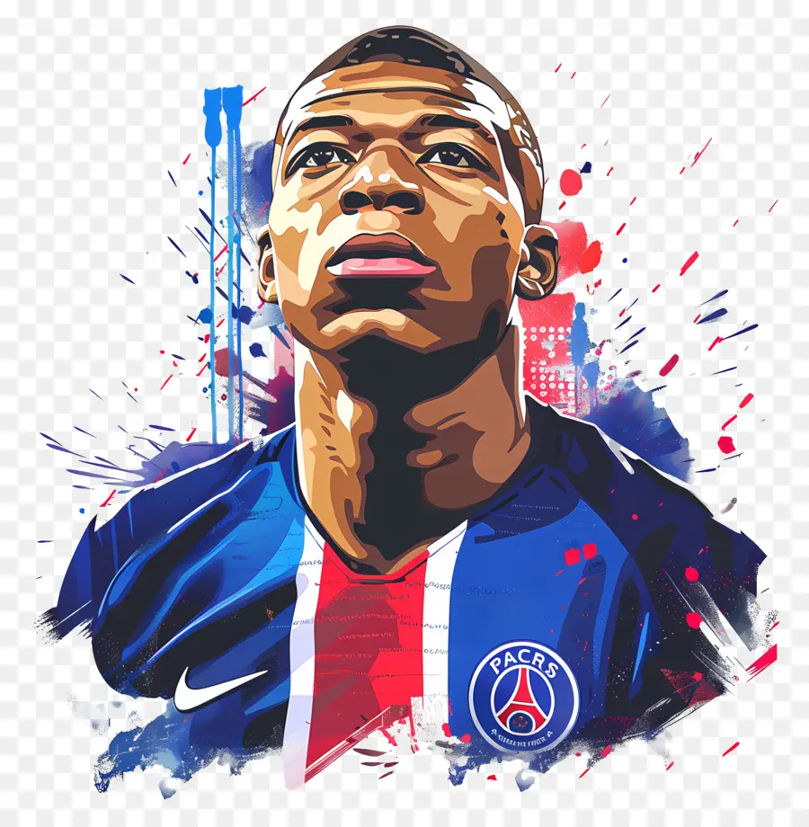 Kylian Mbappé，Trabalho De Arte Digital PNG