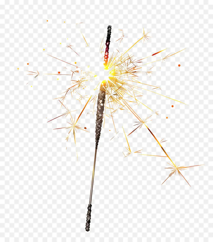 Sparkler，Black Background PNG