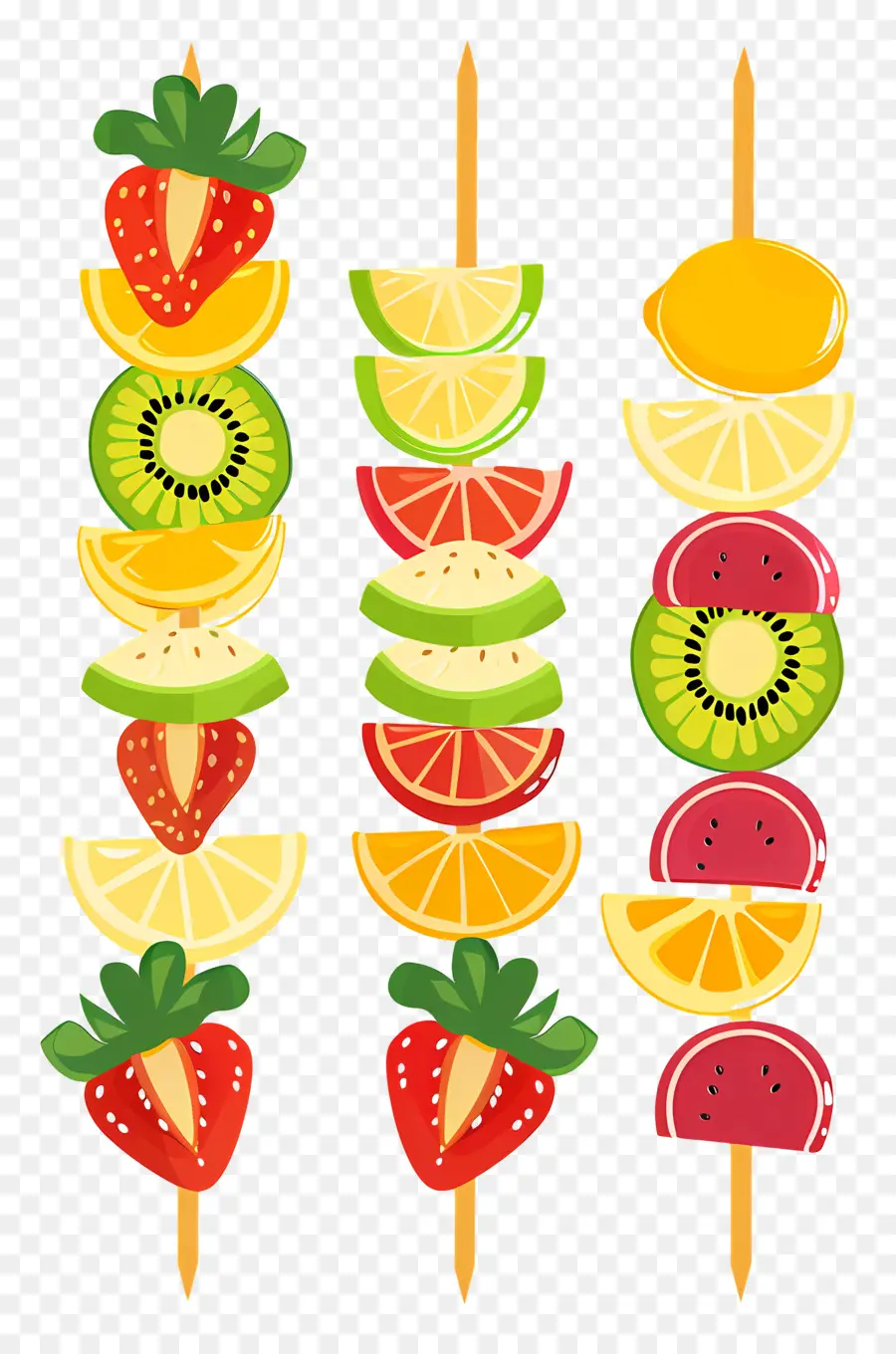 Espetos De Frutas，Os Frutos De Verão PNG