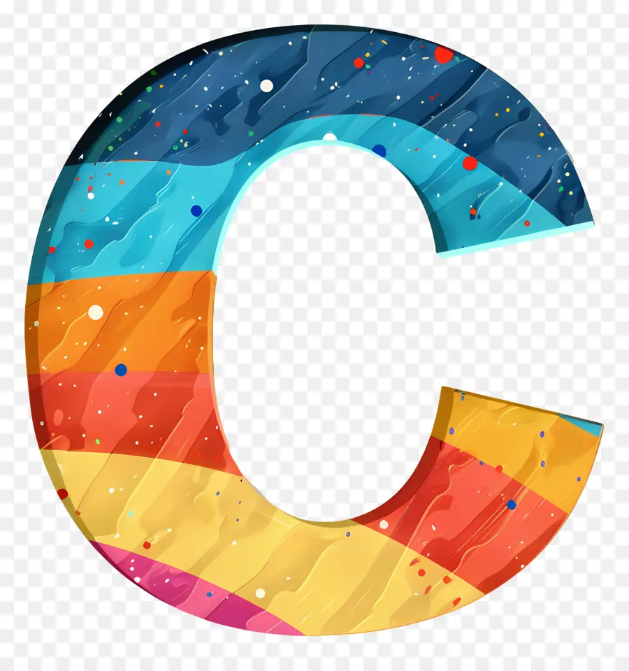 Carta C，O Paint Splatter PNG